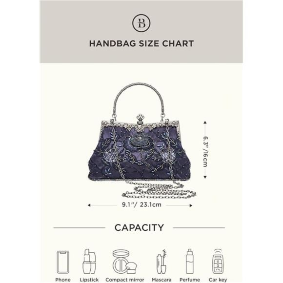 Beaded Purses for Women Y-navy Blue - Picture 7 of 7